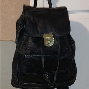 Black Leather Backpack Purse